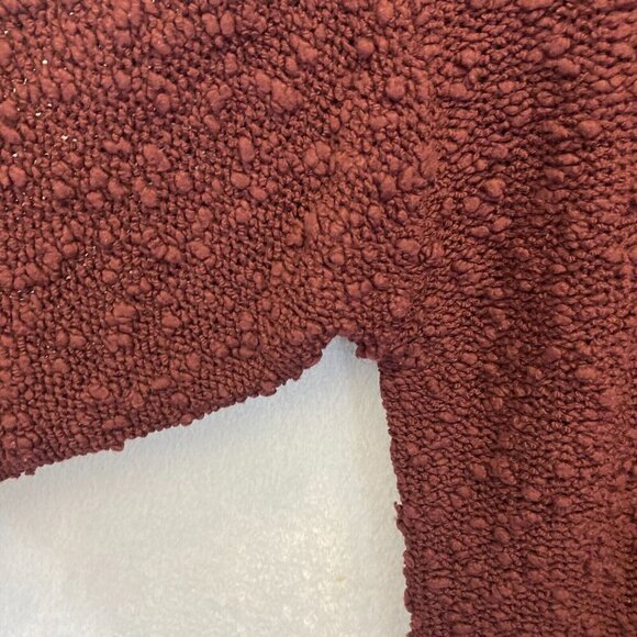 Vintage Woods & Gray Bubble Knit Sweater Womens Size Medium Chunky Mahogany Red - Picture 16 of 16